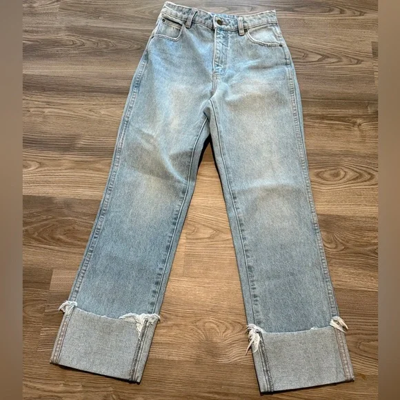 Rolla’s Cropped Straight Frayed Hem Cuff Denim Jeans Light Wash Women’s size 26 - Picture 11 of 11
